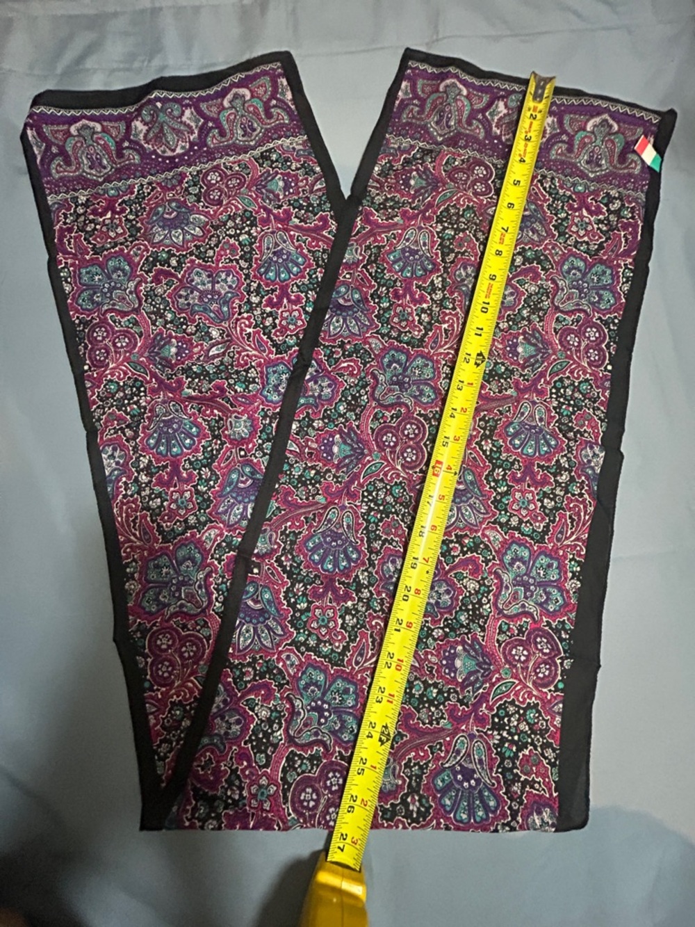 Paisley Printed Scarf in Magenta and Teal